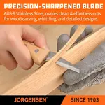 JORGENSEN 3PC WHITTLING KNIFE SET INCL. 1-1/4″ / 1-1/2″/1-3/4″ KNIVES - Image 3