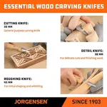JORGENSEN 3PC WHITTLING KNIFE SET INCL. 1-1/4″ / 1-1/2″/1-3/4″ KNIVES - Image 5