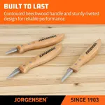 JORGENSEN 3PC WHITTLING KNIFE SET INCL. 1-1/4″ / 1-1/2″/1-3/4″ KNIVES - Image 6