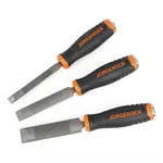 RASP and CHISEL 3PC SET 12 19 25MM WITH METAL STRIKING END CAP 150MM