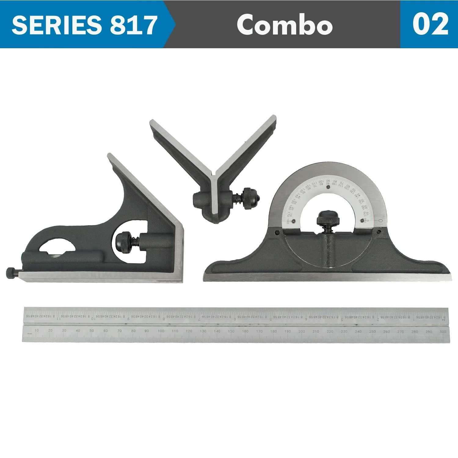 AC817-180-02.webp COMBINATION SQUARE SET PROTRACTOR - Image 1