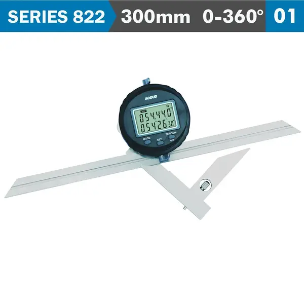 DIGITAL PROTRACTOR BLADE 360 DEG. 5` ACC. S/STEEL 0.1 DEG. RES.