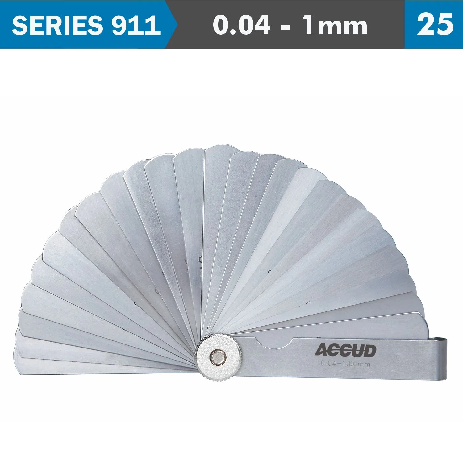 AC911-100-25.webp FEELER GAUGE 75MM 0.04-1.00MM 25LEAVES DIN2275 - Image 1