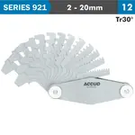PITCH GAUGE 2-20MM TR30 DEG. THREAD 12 LEAVES 0.07MM ACC.