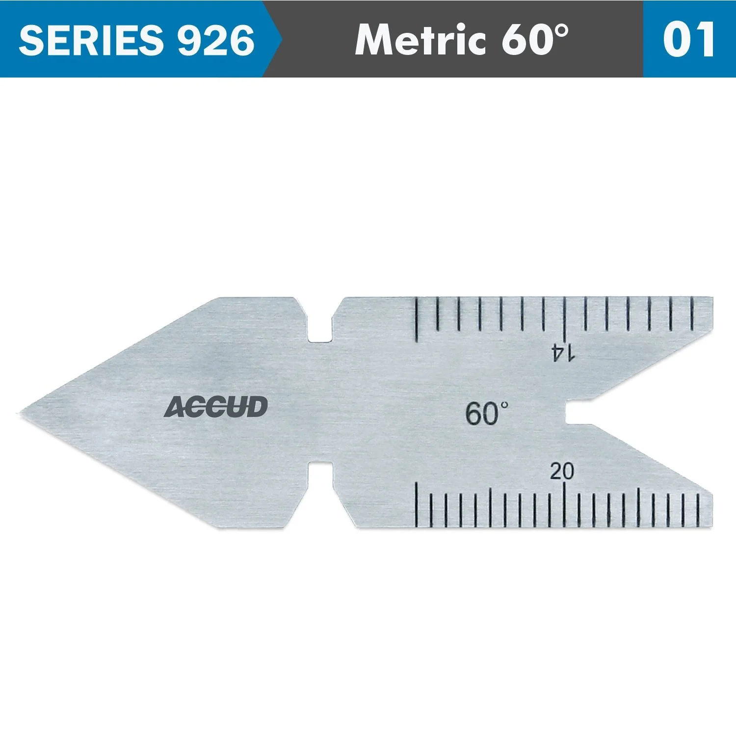 AC926-060-01.webp CENTER GAUGE METRIC 60DEG. 30` ACC. 0.5MM and 1MM GRAD. - Image 1