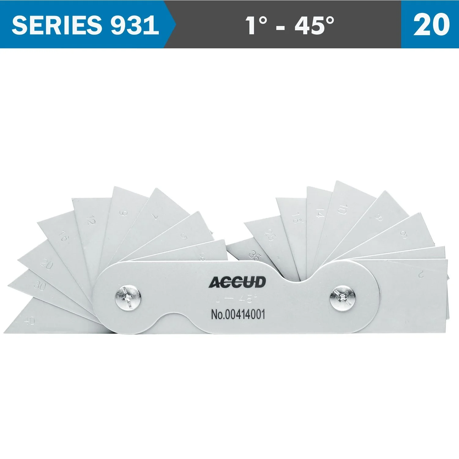 AC931-045-20.webp ANGLE GAUGE 1-45 DEG. 20 LEAVES 30` ACC. - Image 1