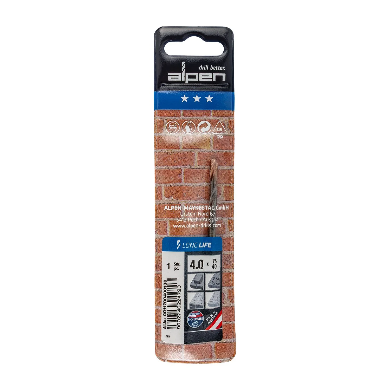 ALP11704.webp MASONRY DRILL BIT LONG LIFE 4 X 75MM - Image 1