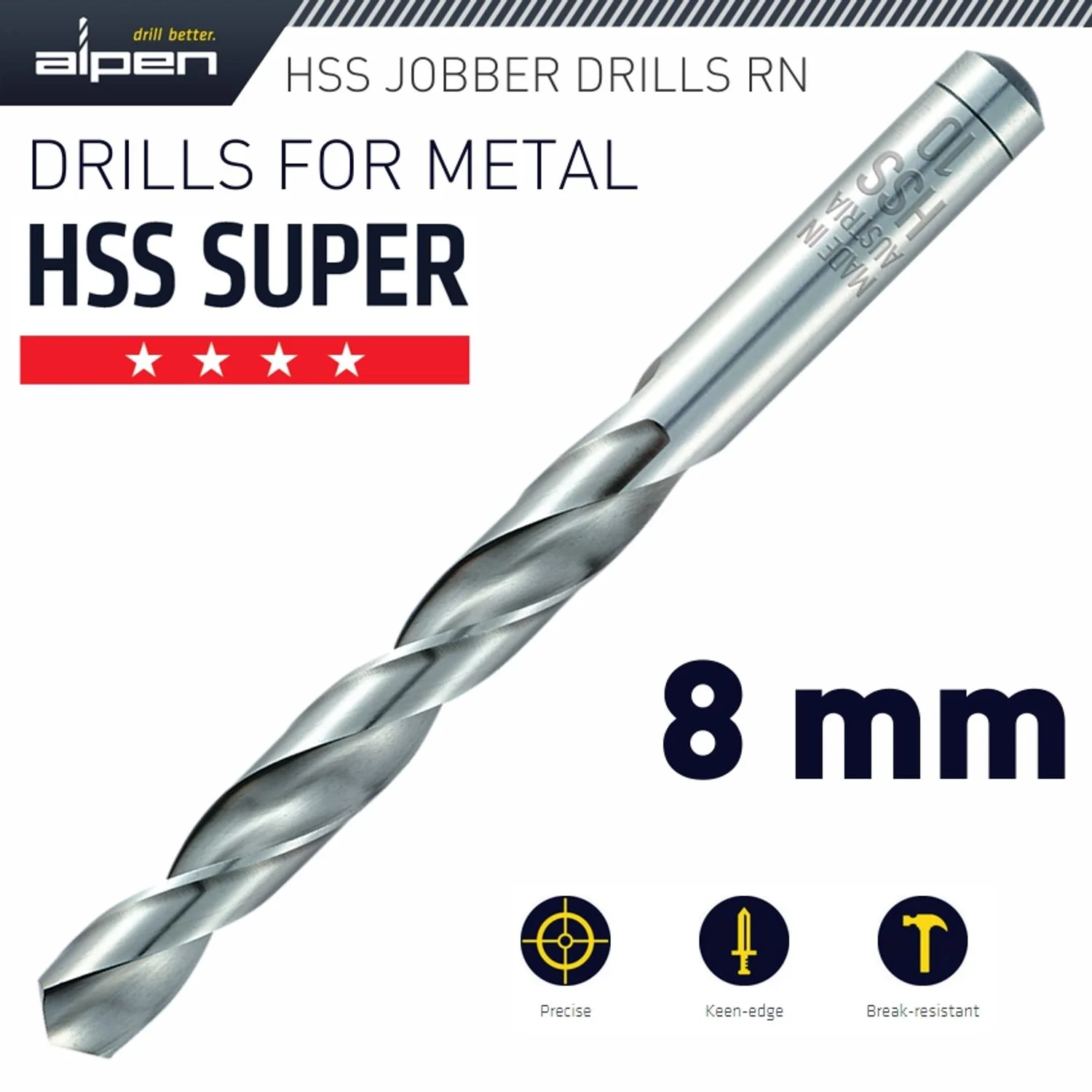 ALP18108.webp HSS SUPER DRILL BIT 8MM - Image 1