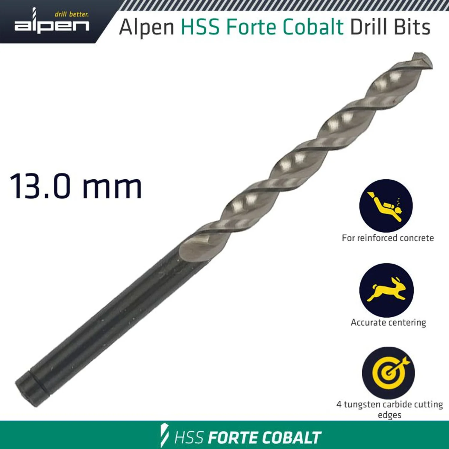 ALP18313.webp HSS FORTE COBALT DRILL BIT 13MM - Image 1