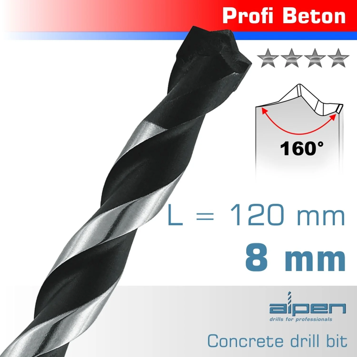 ALP18808.webp CONCRETE PROFI BETON DRILL BIT 8MM - Image 1