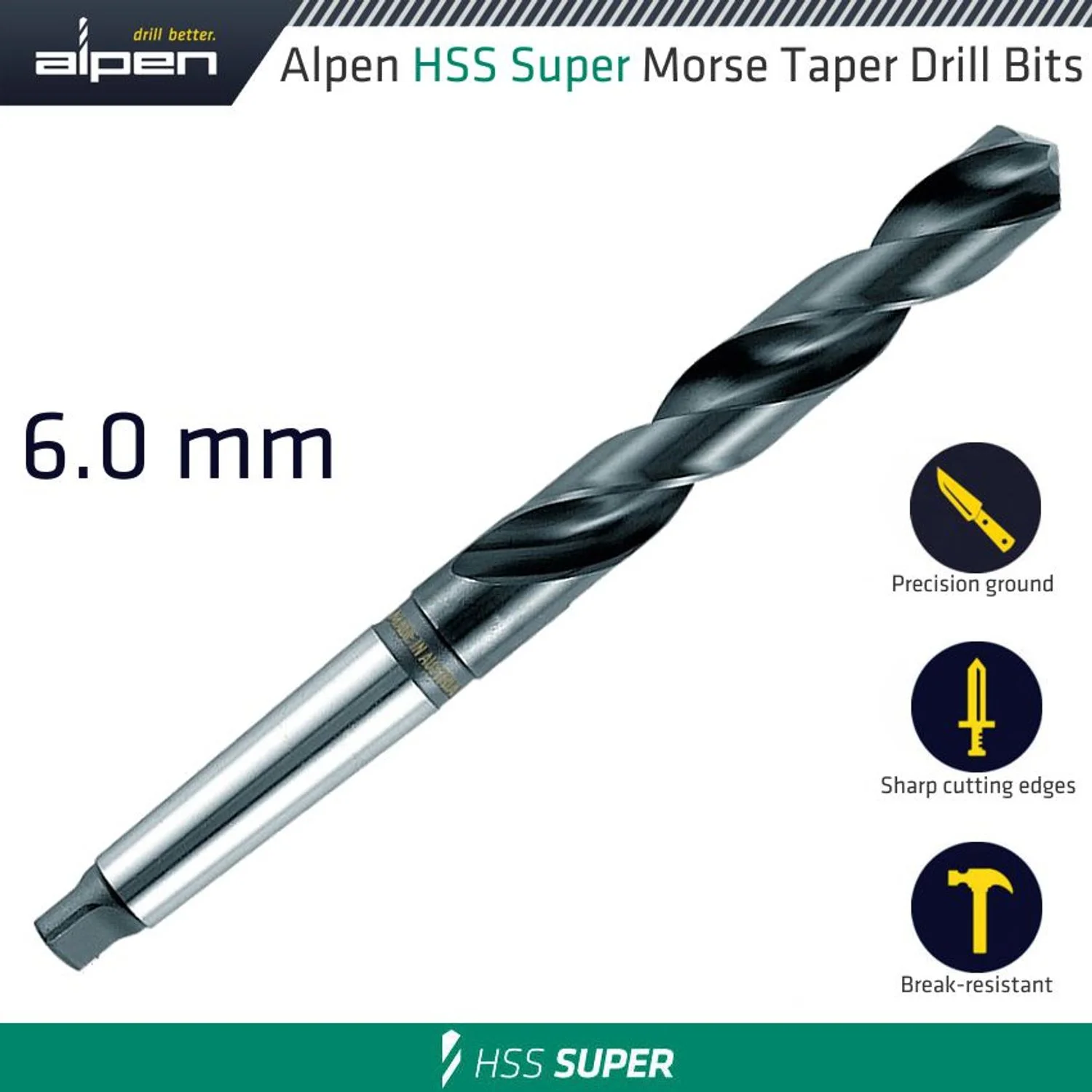 ALP20206.webp HSS SUPER 6MM MORSE TAPER SHANK - Image 1
