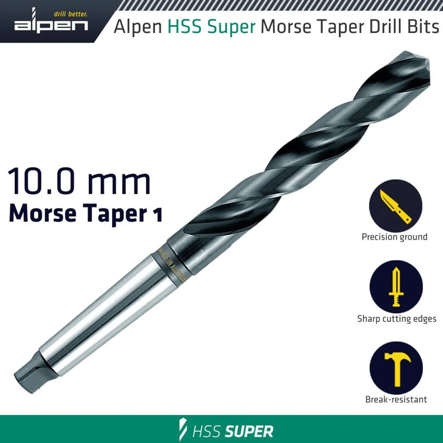 ALP20210.webp HSS SUPER 10MM MORSE TAPER 1 SHANK - Image 1