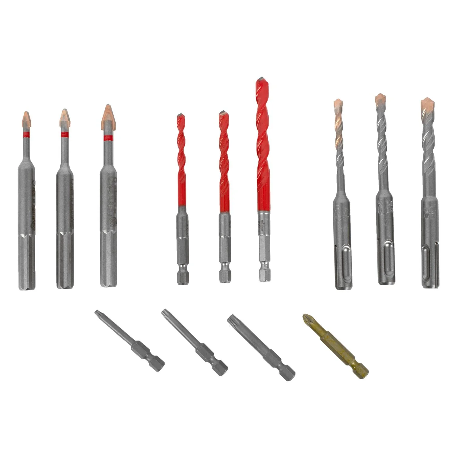 ALP303213.webp DRILL-SCREWSET KIT 13 13 PCS C PROT MULTI 6-KANT SDS-PLUS F4 4 BITS - Image 1