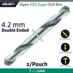 HSS SUPER DRILL BIT DOUBLE ENDED 4.2MM 2/POUCH