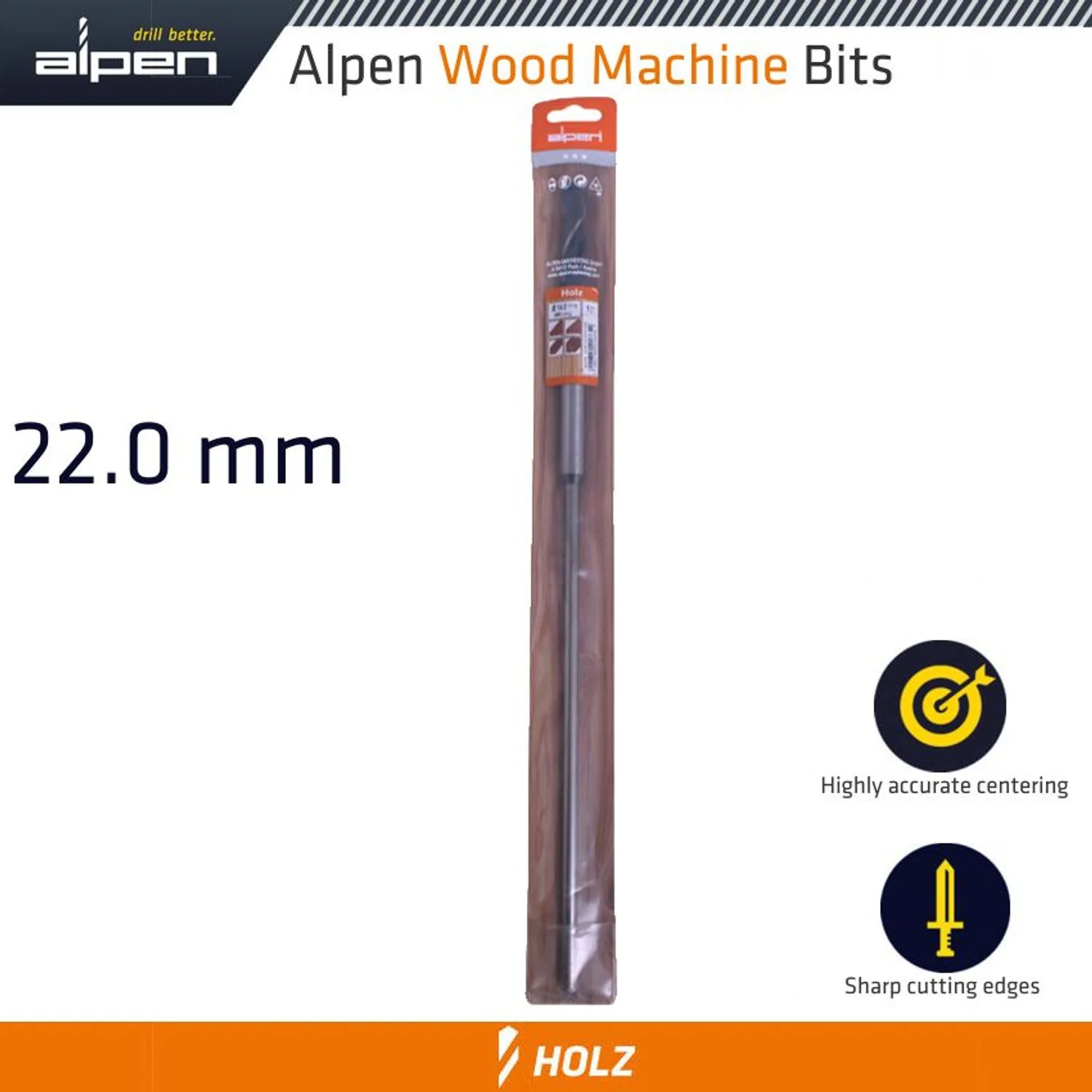 ALP5522.webp WOOD MACHINE DRILL BIT 22MM X 400MM - Image 1