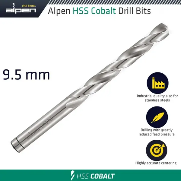 HSS COBALT DIN 338 9.5MM BULK