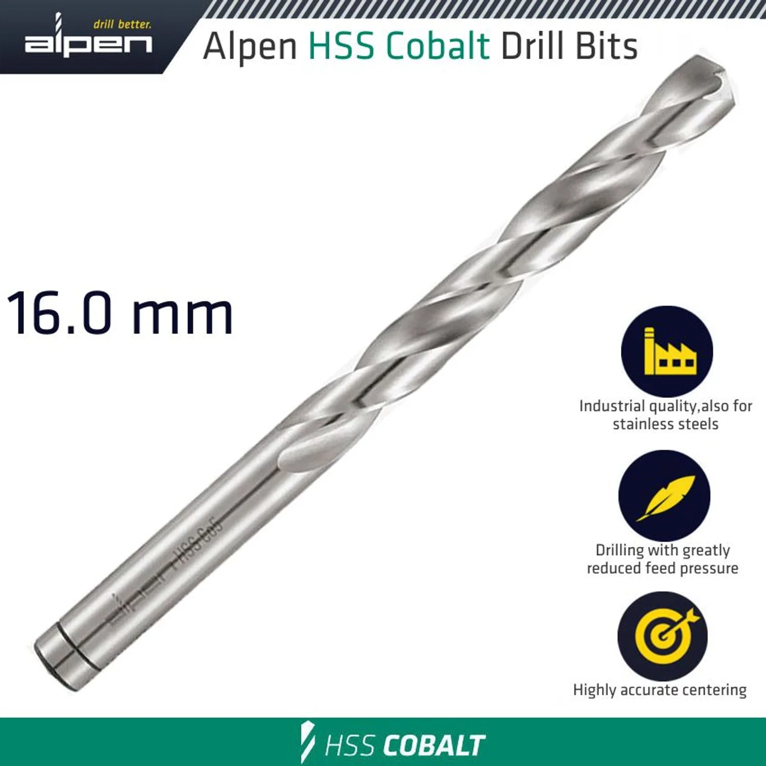 ALP613016.webp HSS COBALT DIN 338 16MM BULK - Image 1