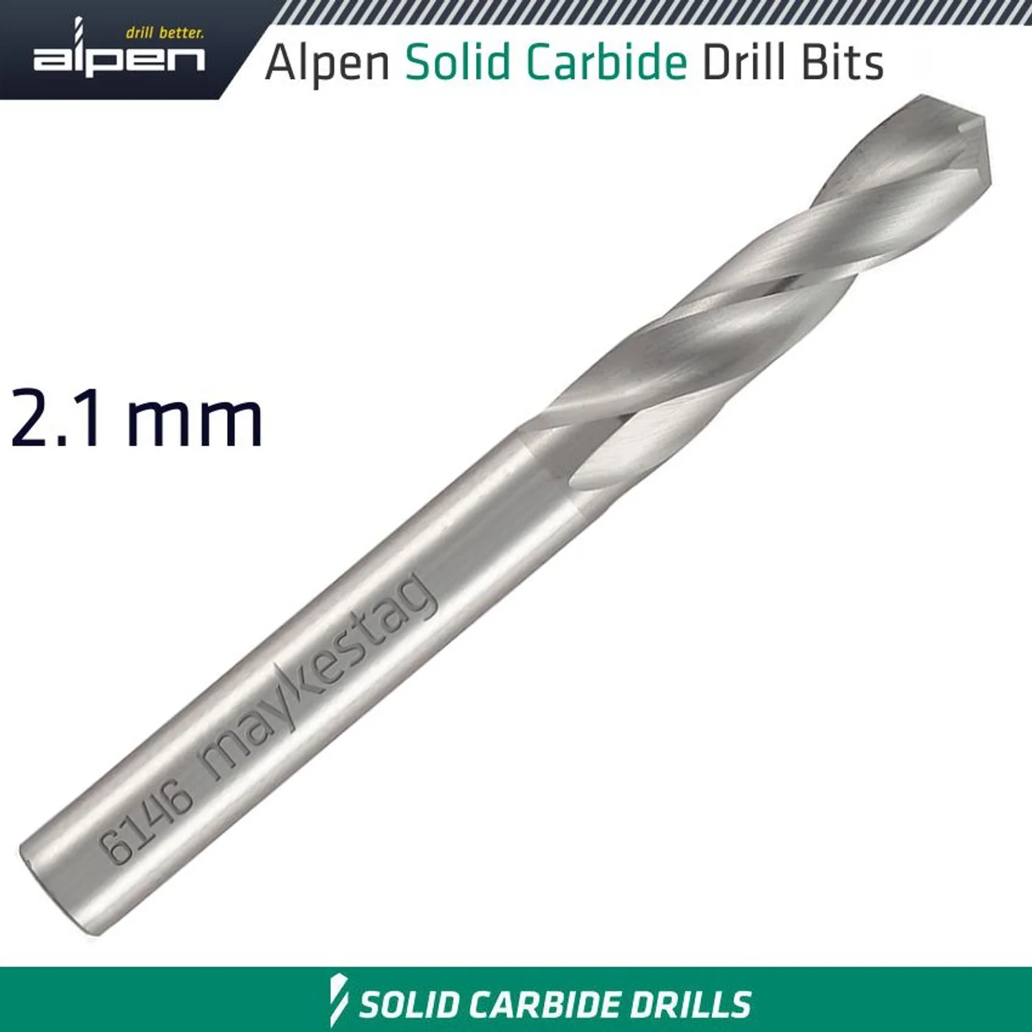 ALP6146021.webp ALPEN SOLID CARBIDE DRILL BIT 2.1 - Image 1