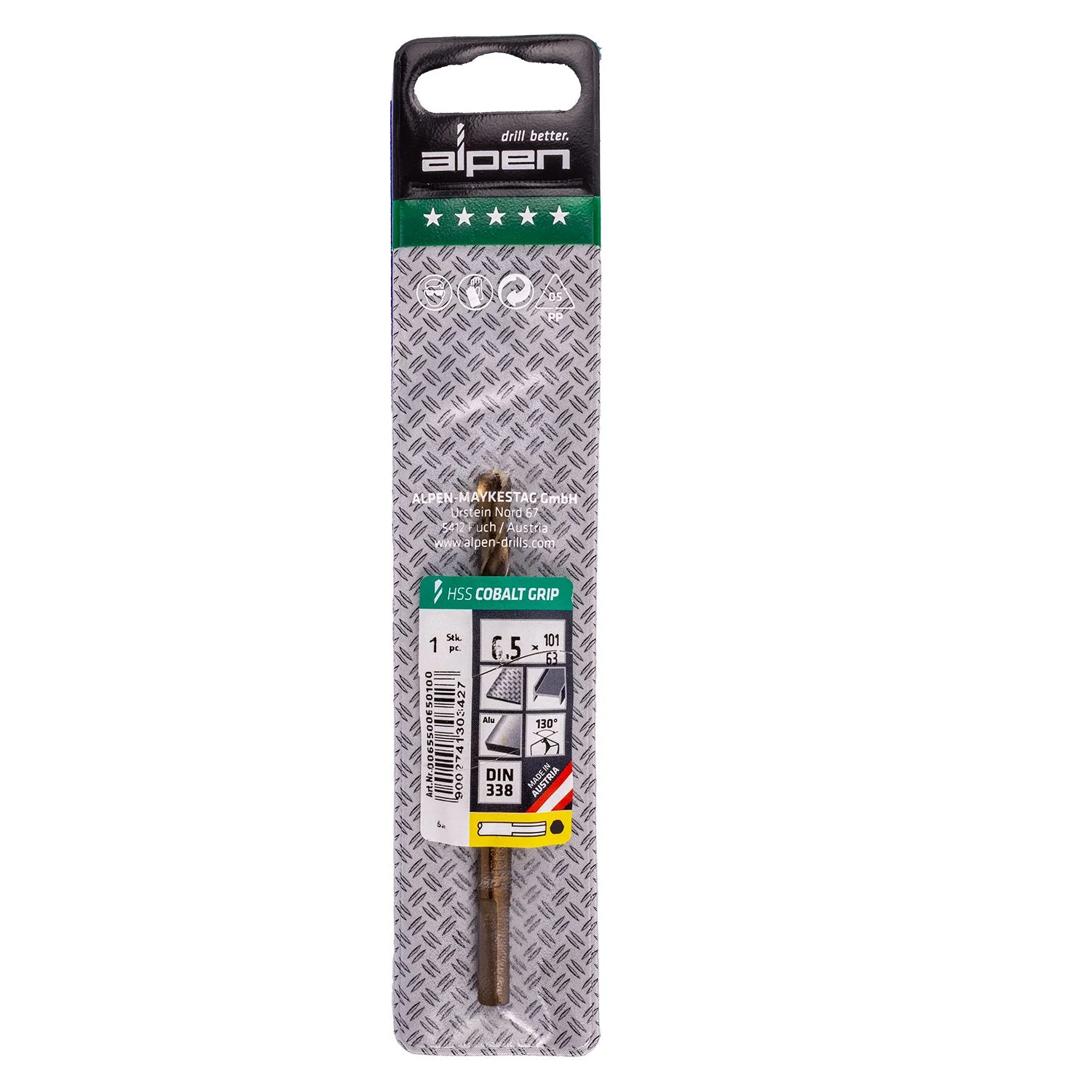 ALP6550065.webp HSS COBALT 6.5 PLW GRIP 3-SIDED - Image 1
