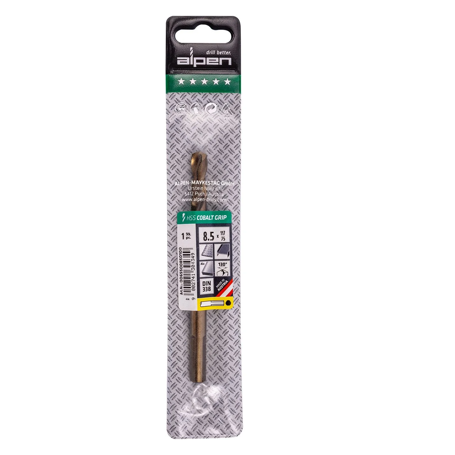 ALP6550085.webp HSS COBALT 8.5 PLW GRIP 3-SIDED - Image 1