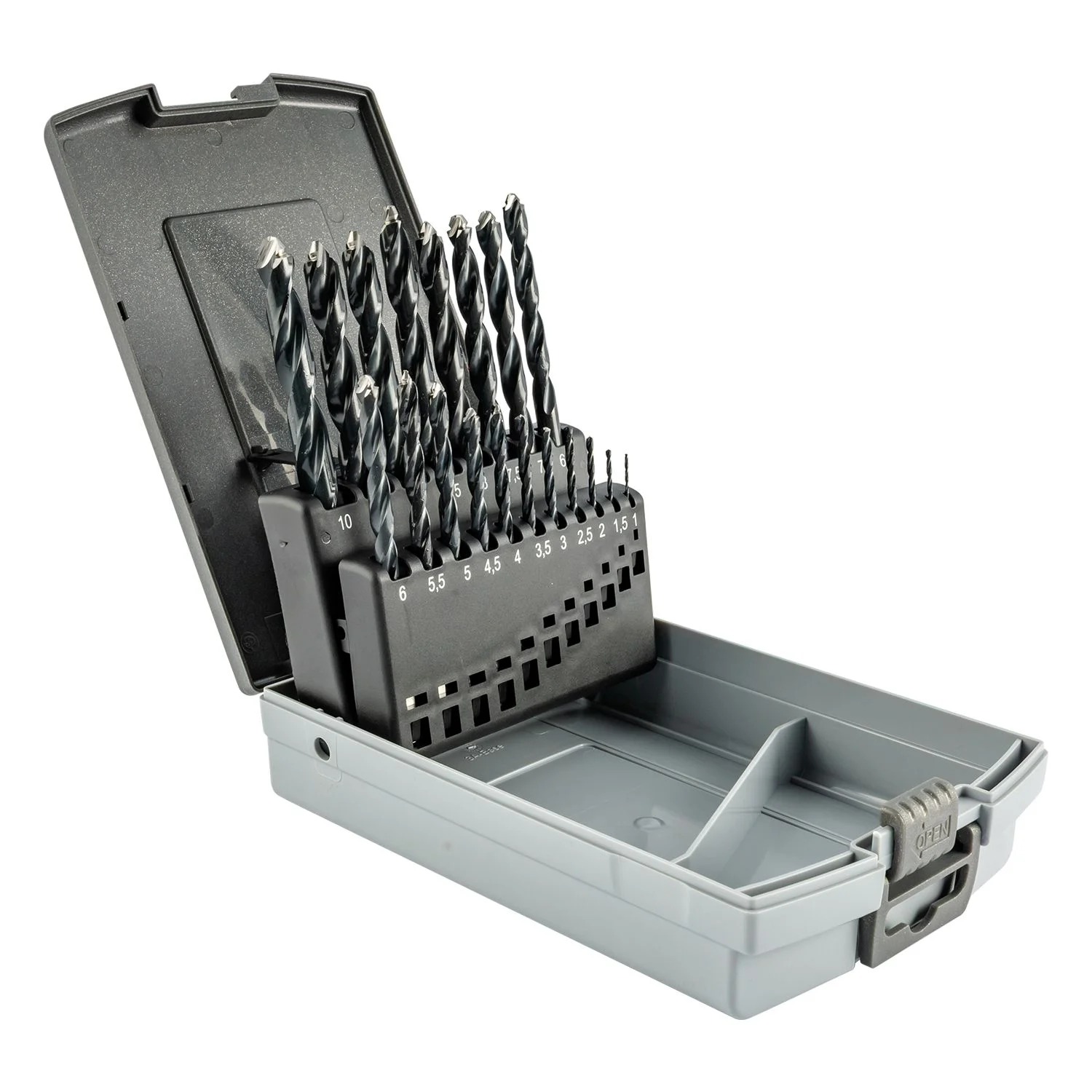 ALP66600019.webp HSS METAL HEAD SET KP19 19PCS.1.0-10.0X0.5MM TR-FLAT DIN338 RN - Image 1