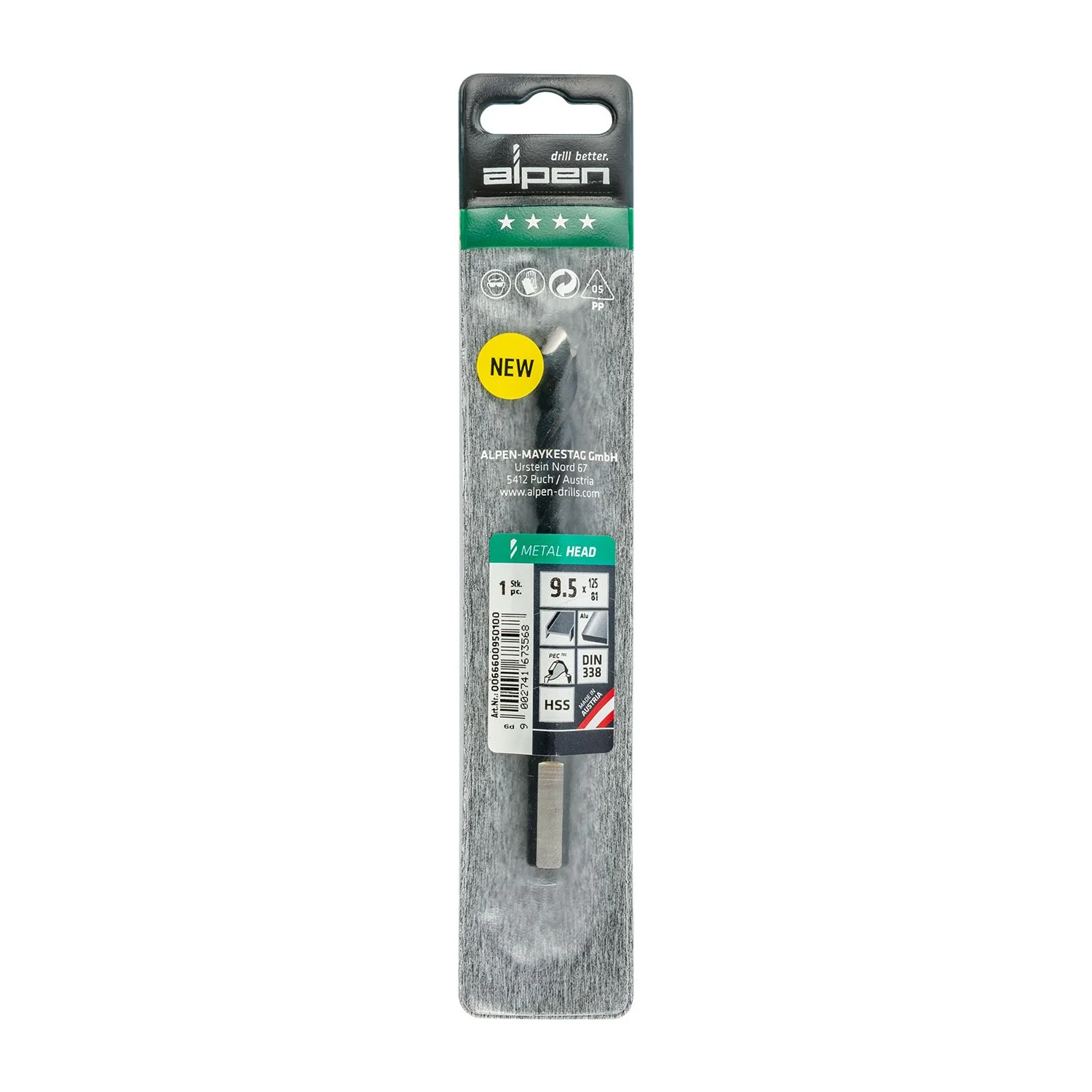 ALP6660095.webp HSS METAL HEAD 9.5 TRI-FLAT DIN 338 RN - Image 1