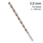 TIMBER TWIST 3MM X 250 LONG WOOD DRILL BIT SLEEVED