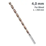 TIMBER TWIST 4MM X 250 LONG WOOD DRILL BIT SLEEVED