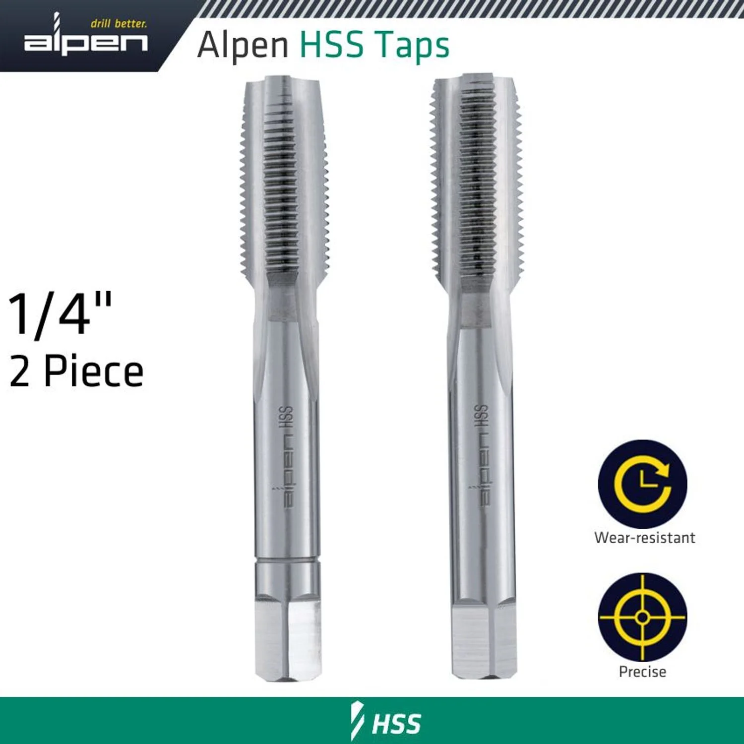 ALP7060200.webp HSS HAND TAP SET IMPERIAL G 1/4″ POUCHED - Image 1