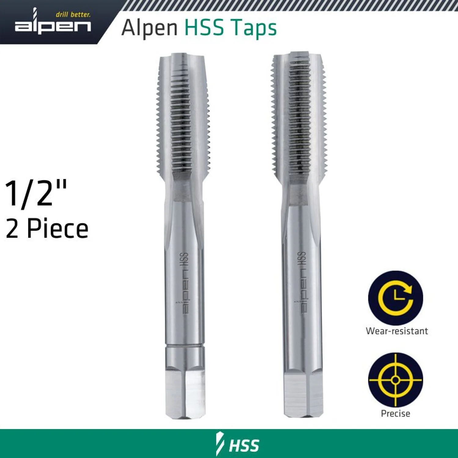 ALP7060280.webp HSS HAND TAP SET IMPERIAL G 1/2″ POUCHED - Image 1