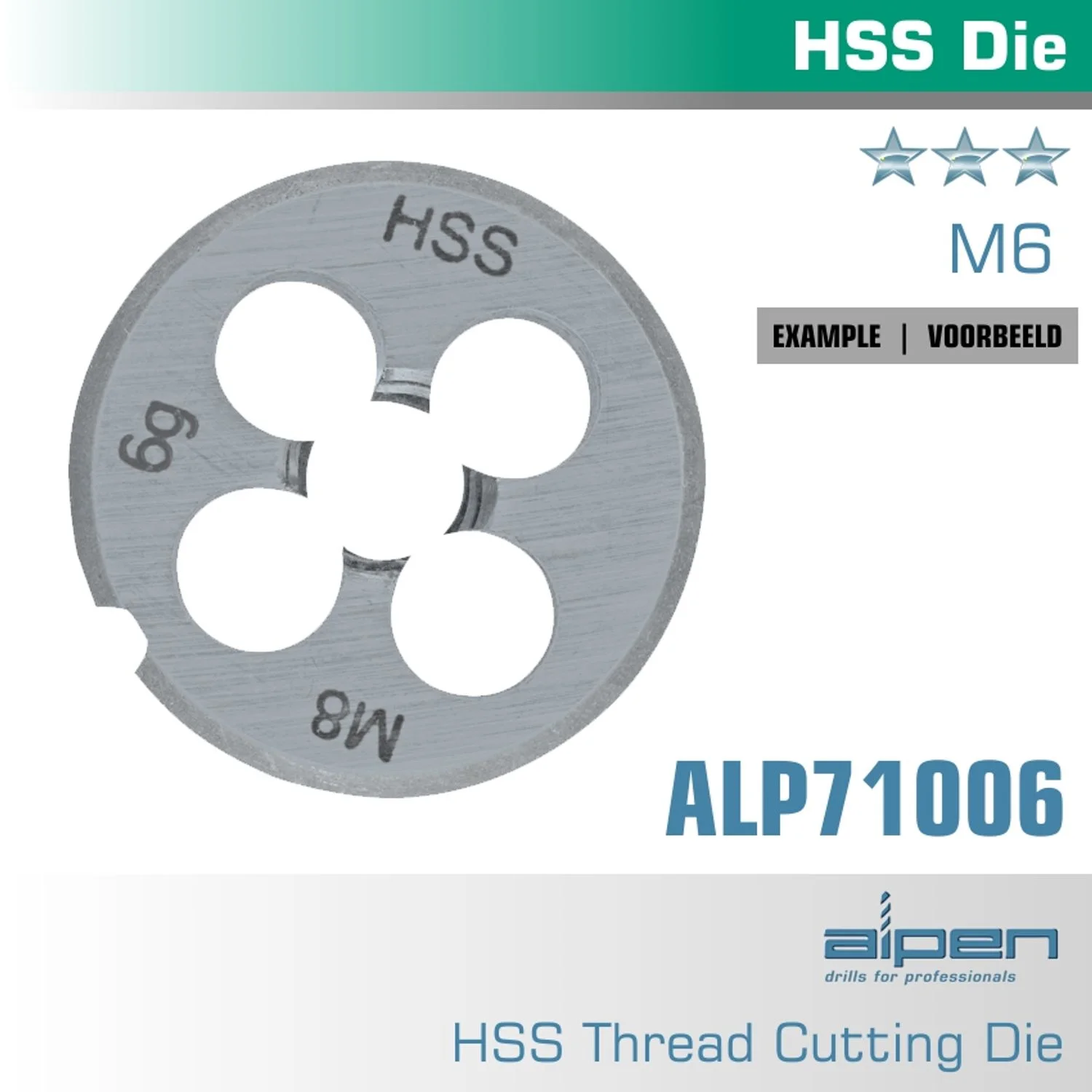 ALP71006.webp DIE 6MM ROUND 25X9MM IN POUCH HSS 1.0MM PITCH - Image 1