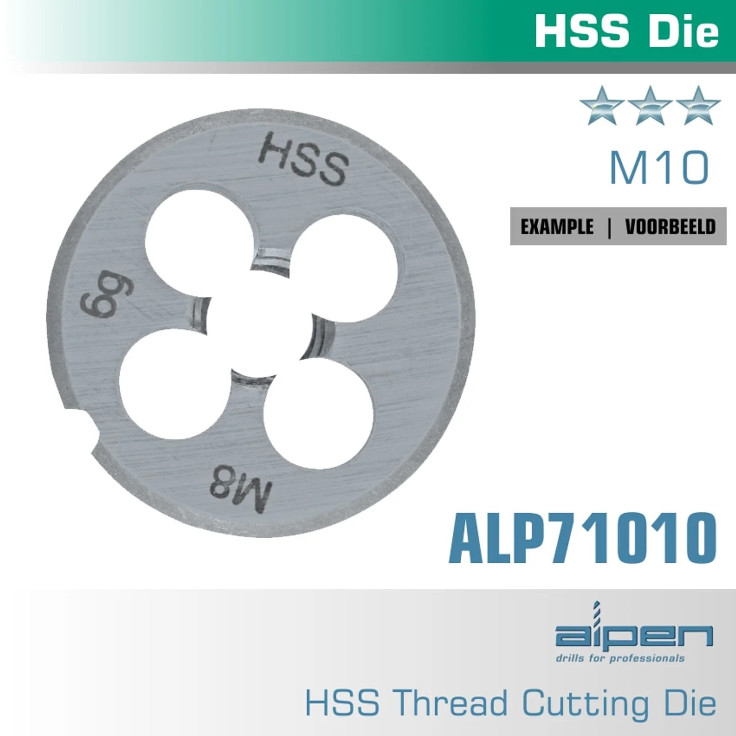 ALP71010.webp DIE 10MM ROUND 25X9MM IN POUCH HSS 1.5MM PITCH - Image 1