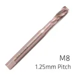 MACHINE TAP COBALT 8MM SPIRAL FLUTED IN POUCH 1.25MM PITCH