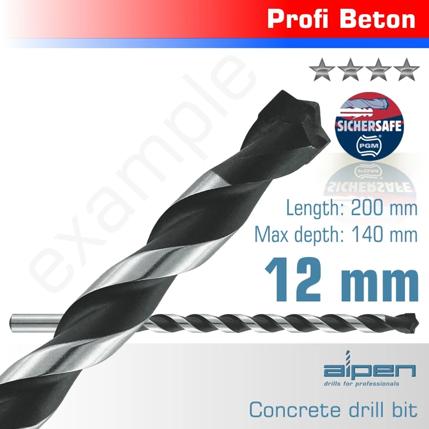 ALP73712.webp CONCRETE 12.0 X 200MM PROFI BETON DRILL BIT MASONRY - Image 1