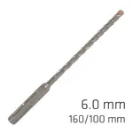 FORCE X 6.0 X 160/100 SDS-PLUS REBAR DRILL BIT X4 CUTTING EDGES - BULK