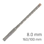 FORCE X 8.0 X 160/100 SDS-PLUS REBAR DRILL BIT X4 CUTTING EDGES - BULK