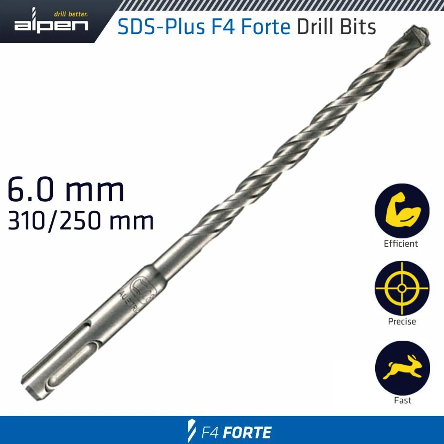 ALP77306.webp SDS PLUS BIT 310 X 250MM 6MM BULK - Image 1