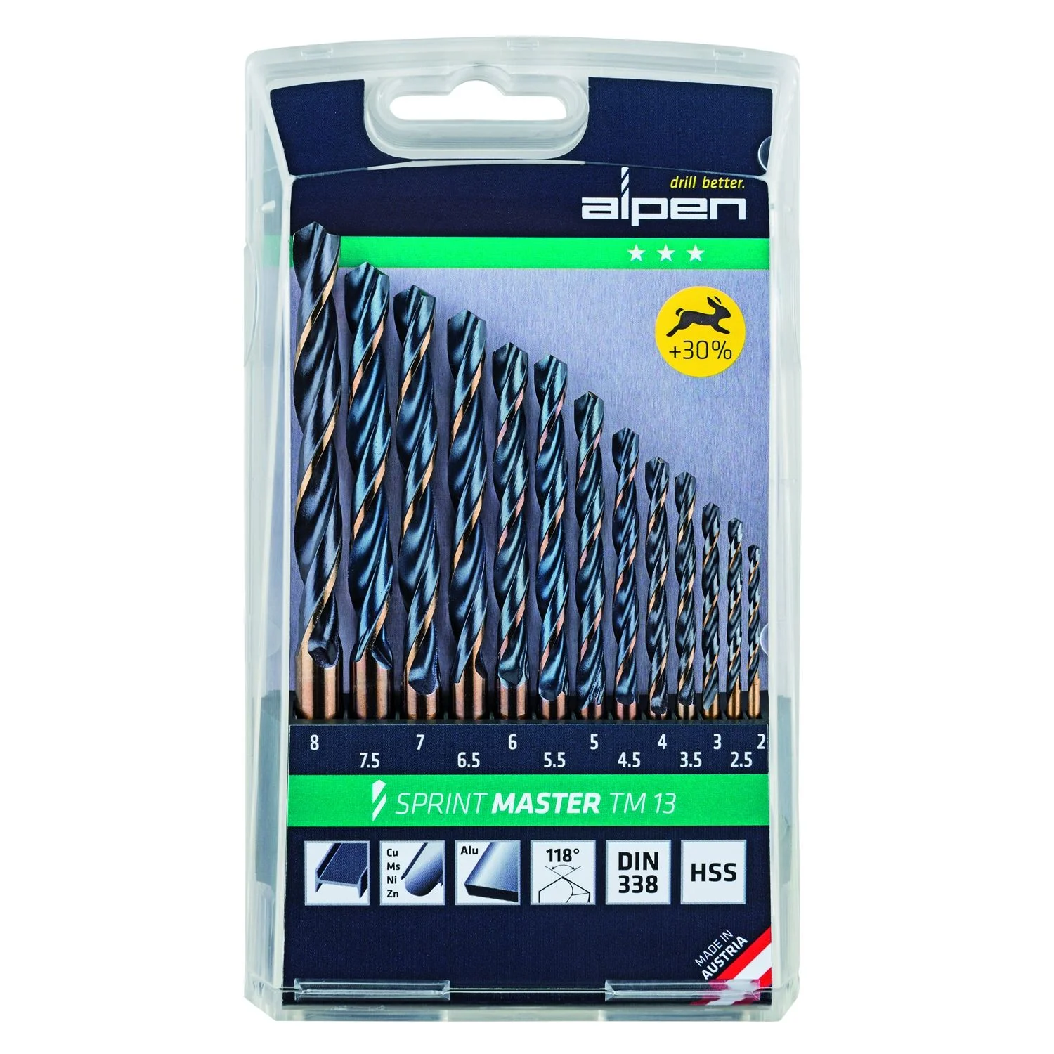 ALP8111021.webp HSS SPRINT MASTER DRILL BIT SET 13 PIECE 2-8MM X 0.5 TM13 - Image 1