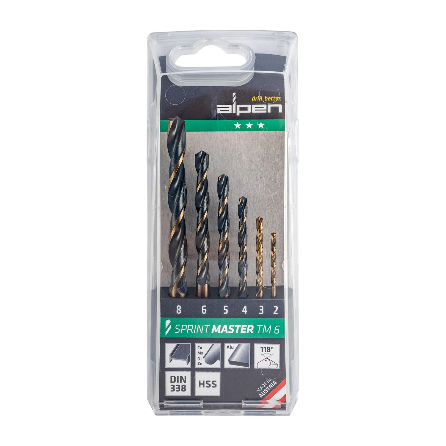 ALP811122100.webp ALPEN SPRINT MASTER TM6 6-PCS 2 - 3 - 4 - 5 - 6 - 8MM HSS SET - Image 1