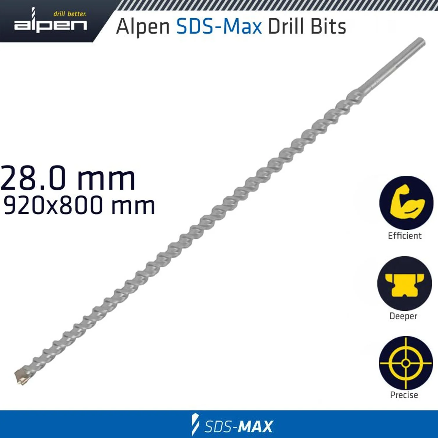 ALP894028.webp SDS MAX DRILL BIT 920X800 28MM - Image 1