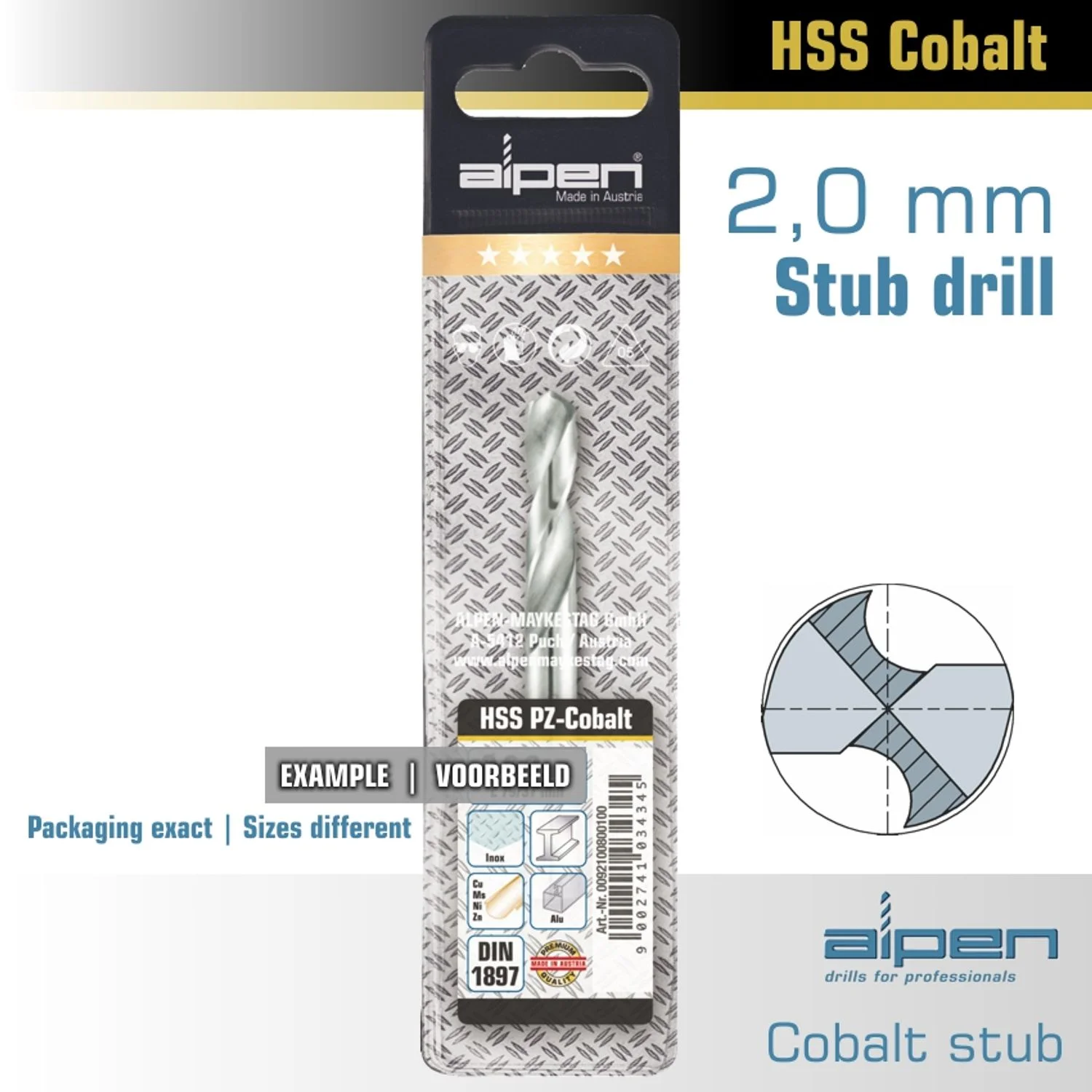 ALP92102.webp COBALT DRILL BIT SHORT POUCH 2.0MM - Image 1