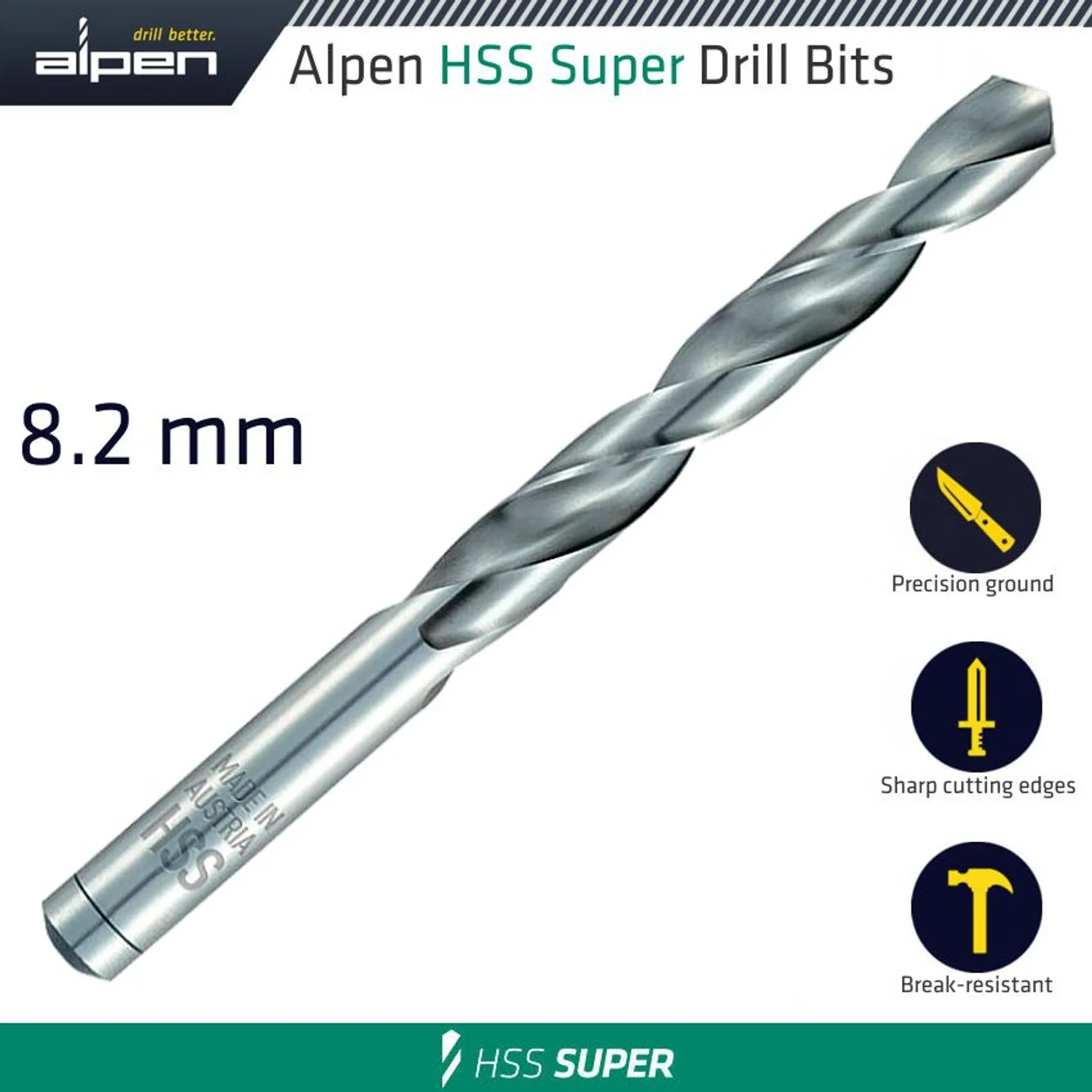ALP951082.webp HSS SUPER DRILL BIT 8.2MM BULK - Image 1