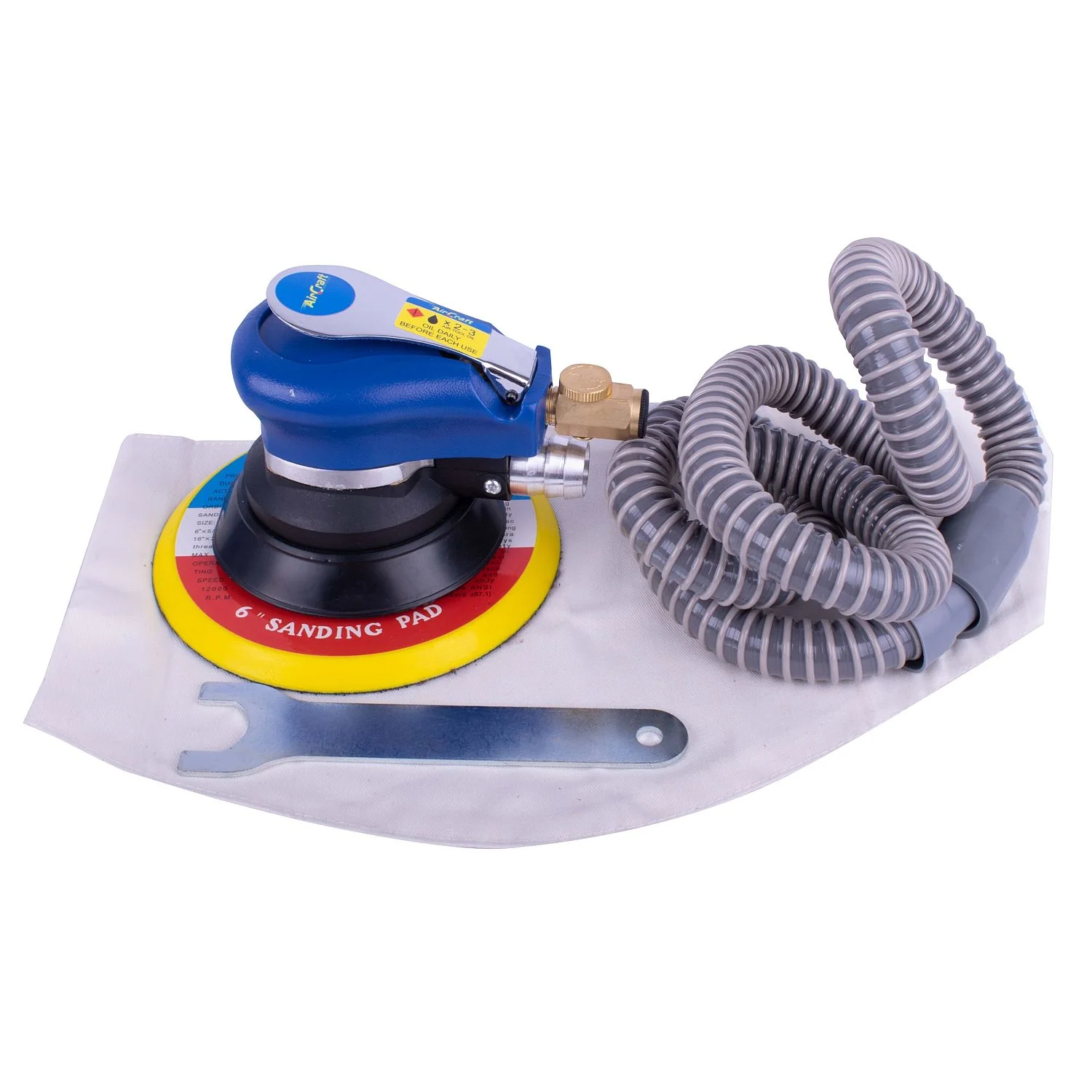 AT0011.webp AIR ORBITAL SANDER 150MM HOOK AND LOOP WITH DUST EXTRACTION - Image 1