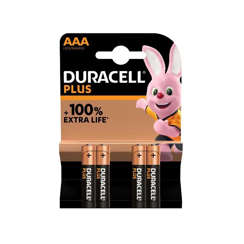 B10011.webp BATTERY DURACELL PLUS ELEC AAA 4 S 1.5V MN2400K4 - Image 1