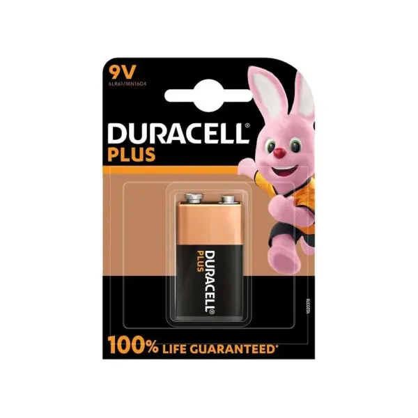 BATTERY DURACELL PLUS RECTANGULAR   1 S   9V MN1604