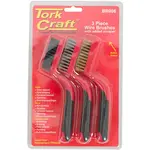 SOFT GRIP WIDE BRUSH SET BRASS STAINLESS NYLON IN BLISTER TCW - Image 2