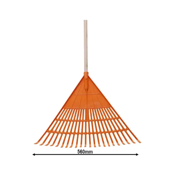 RAKE GARDEN LEAF 560MM C/W WOOD HNDL (ORANGE) RIGGER ORGRX