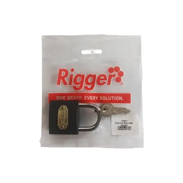 LOCK PADLOCK IRON CARDED RIGGER 50MM H50MM