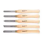 CHISEL SET WOOD TURNING 300MM HSS 5 PIECE WOOD CASE