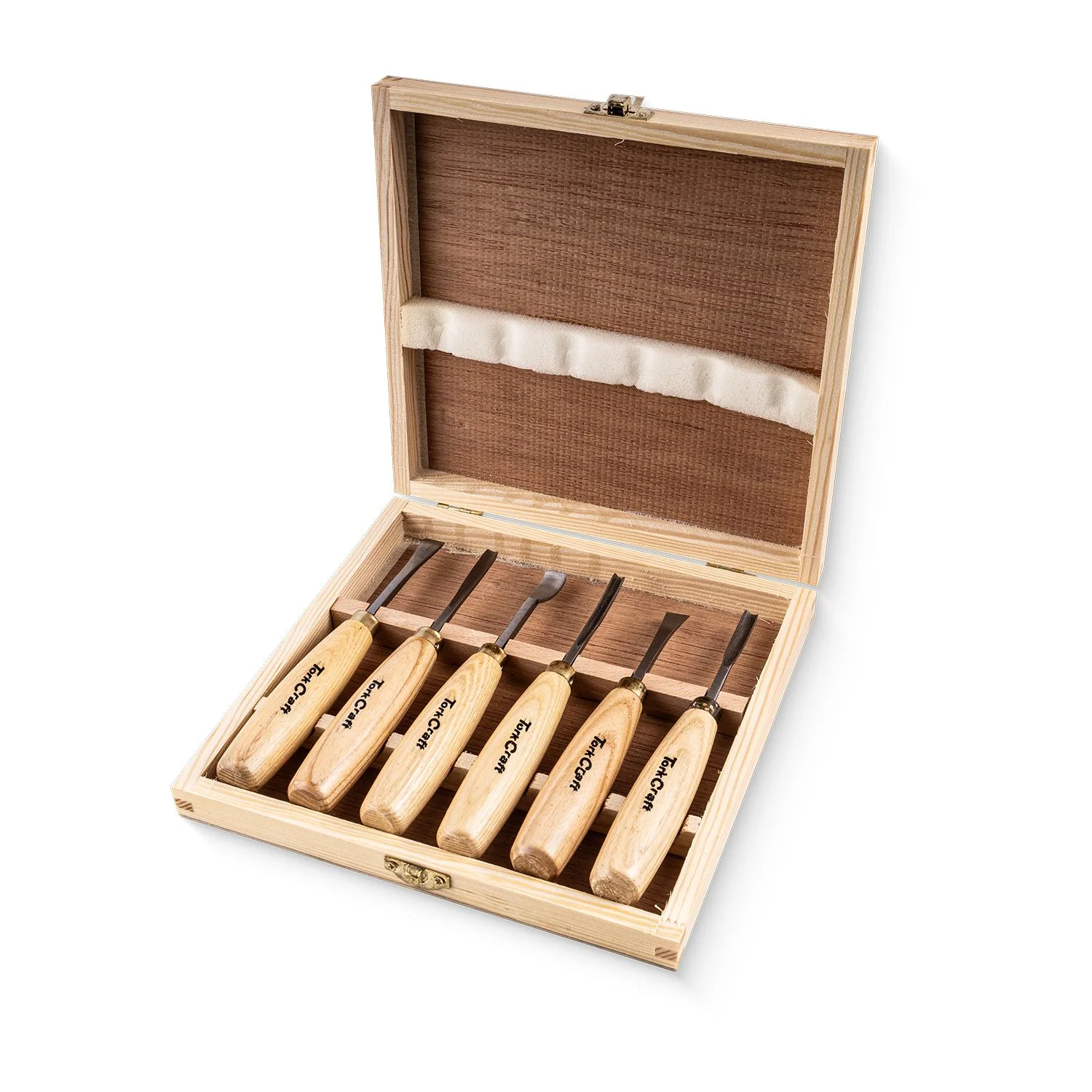 CH20003.webp CHISEL SET WOOD CARVING 6 PIECE WOODEN BOX - Image 1